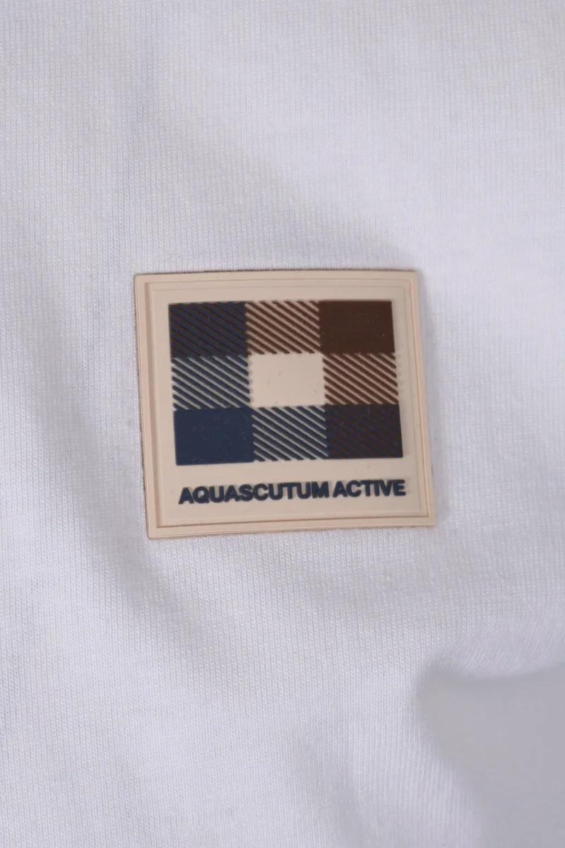 Aquascutum Club Check Patch T-shirt White - immagine 3