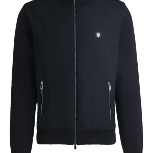 Boss C-Darmando Mixed-material Zip-up Jacket Dark Blue