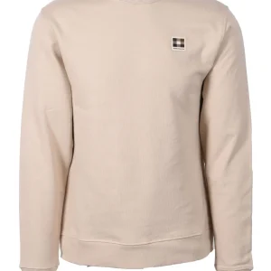 AQUASCUTUM BADGE CREWNECK SWEATSHIRT BEIGE