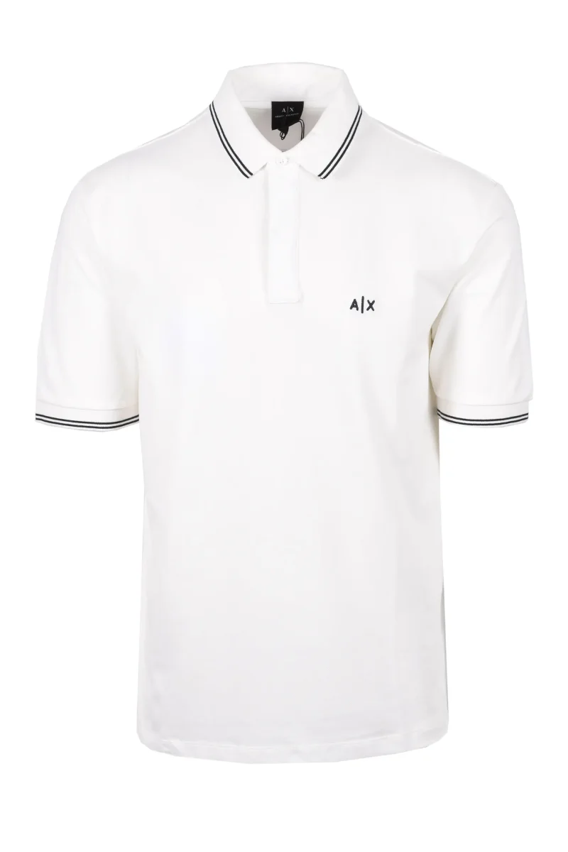 Armani Exchange Tipped Polo Shirt Off White - immagine 2