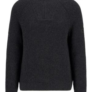 BARBOUR INTERNATIONAL CHESTER FUNNEL KNITTED JUMPER CHARCOAL
