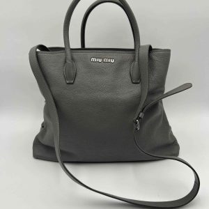 Miu Miu Borsa Tote in Pelle Grigia